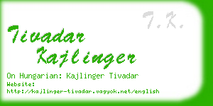 tivadar kajlinger business card